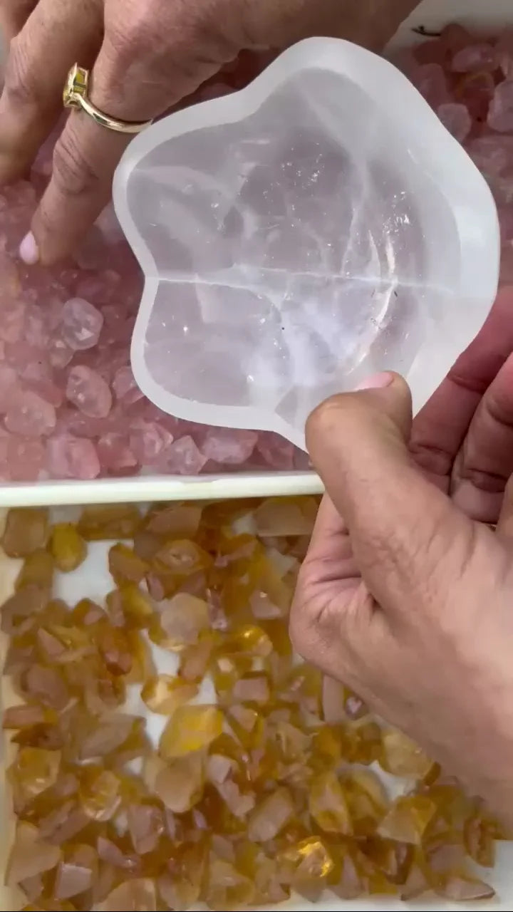 Selenite Flower Nesting Bowls