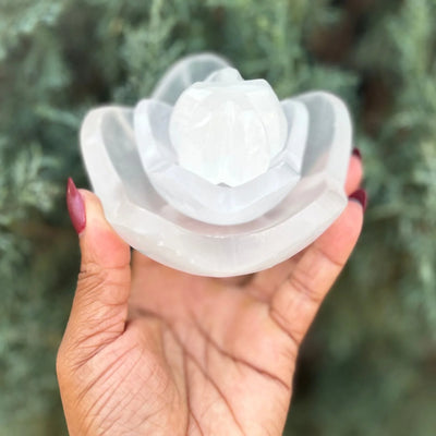 Selenite Flower Nesting Bowls