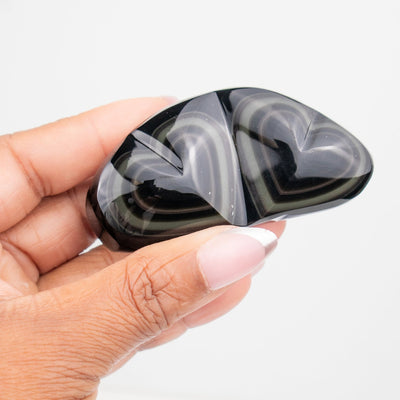 Double Rainbow Obsidian Heart