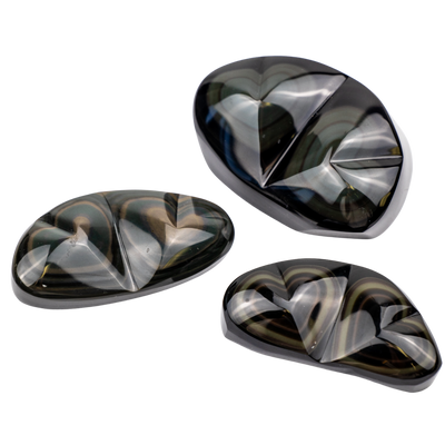 Double Rainbow Obsidian Heart